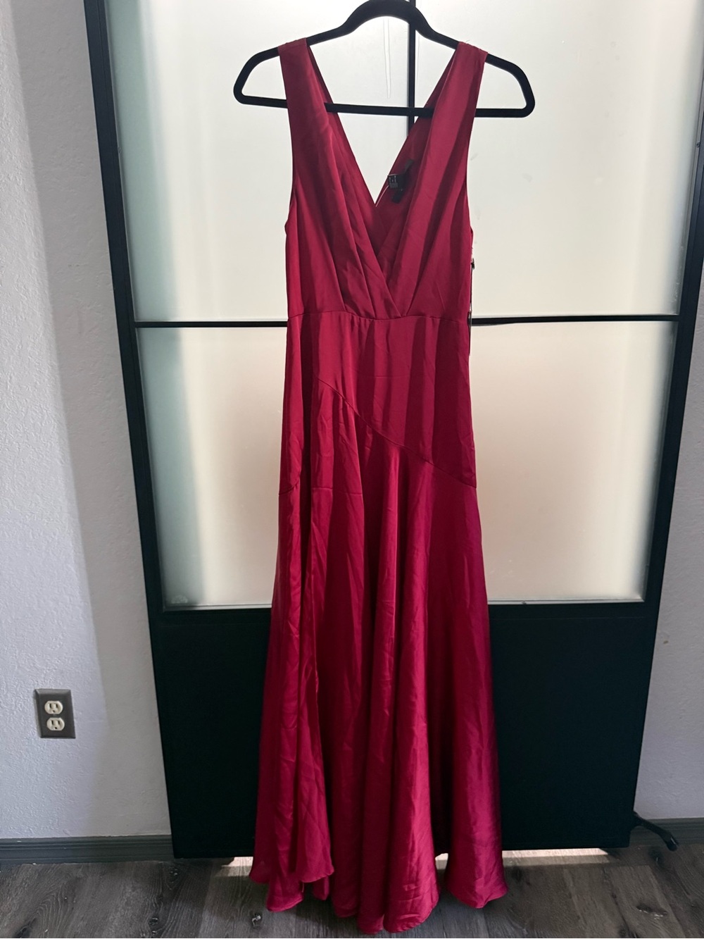 Forever 21 Deep V Crimson Red Maxi Gown